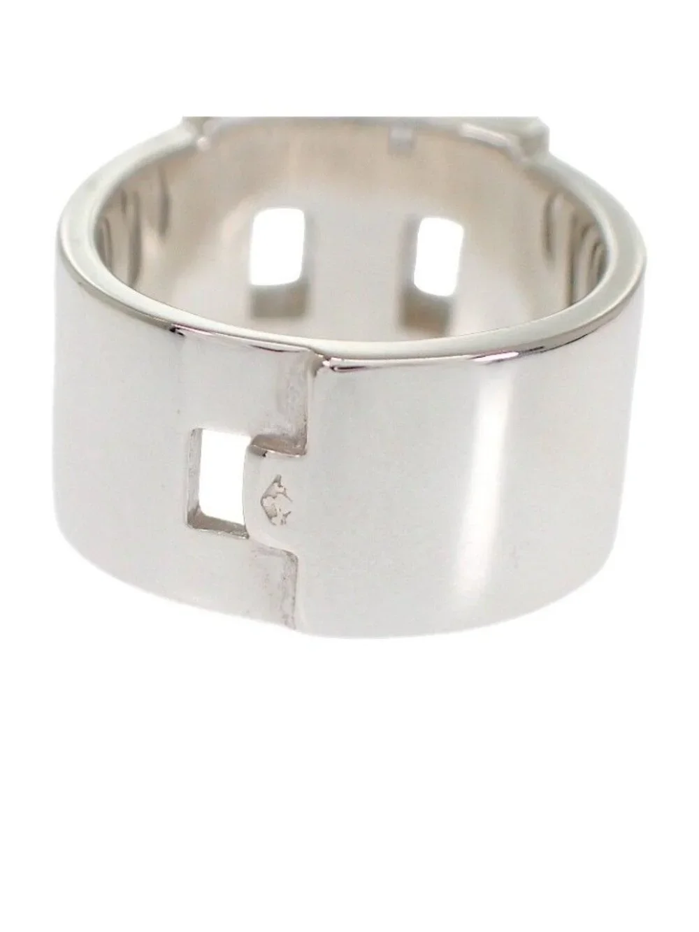 Hermes Newhela Crest Rin 48 Ring 925 Sterling Silver